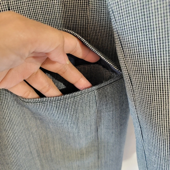 VTG Pendleton Gray Houndstooth 100% Wool Single Breasted Blazer 16 Office Siren - Picture 5 of 11